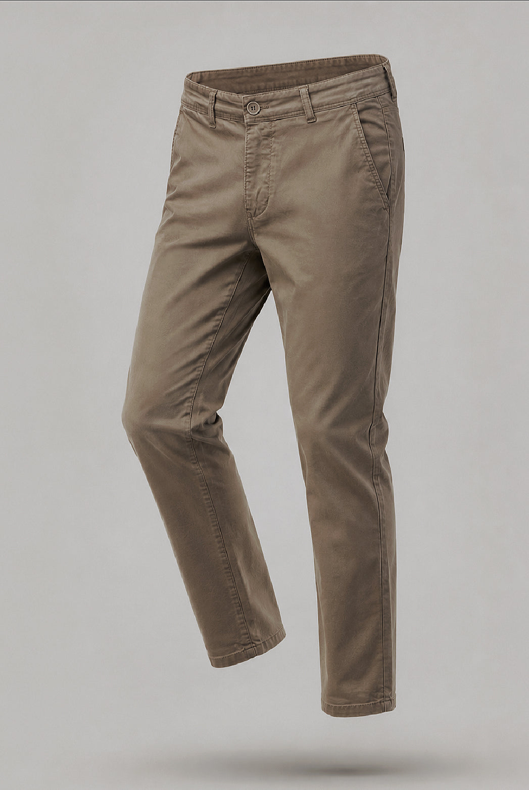 Pantaloni Chino Uomo in Cotone Elasticizzato Slim Fit 44-54 203 Caffe