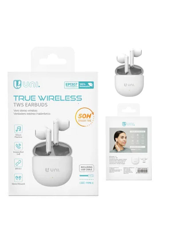 Auricolare Bluetooth UNI-TWS di tipo semi-in-ear