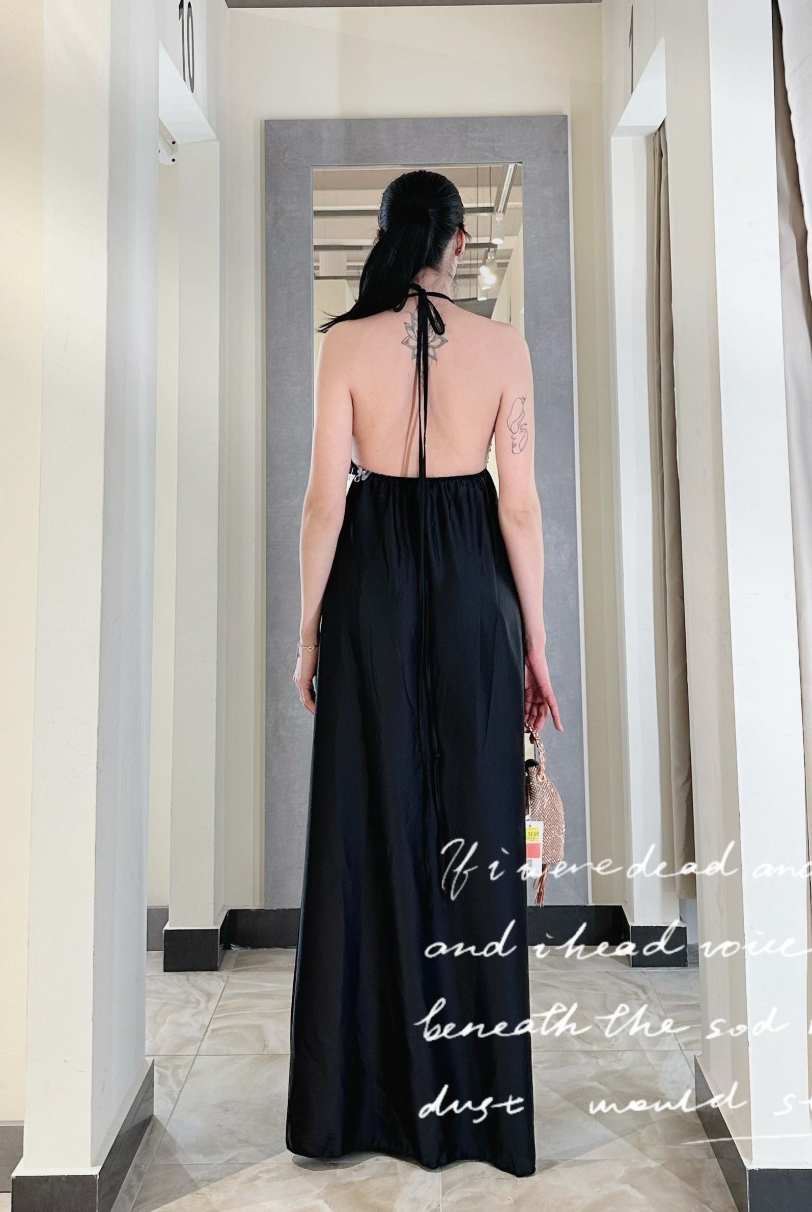 Abito da ballo con paillettes con spacchi a coscia con schiena scoperta