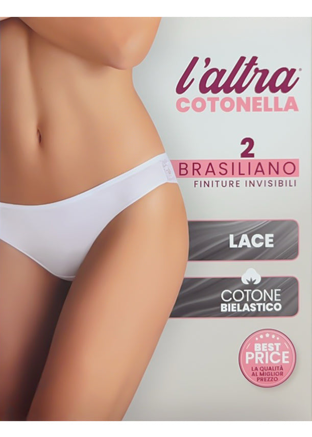 Brasiliana cotonella cotone e pizzo 2 pezzi