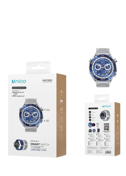 Smart Watch Ultimate Extraordinary Master Doppio Cinturino (Metallo + Silicone) CE