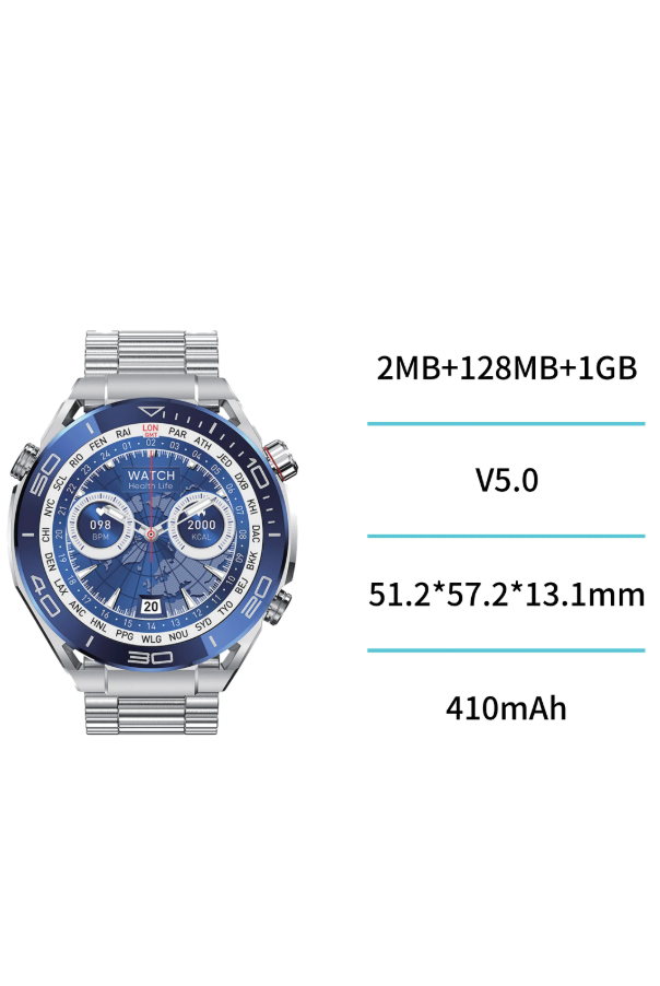 Smart Watch Ultimate Extraordinary Master Doppio Cinturino (Metallo + Silicone) CE