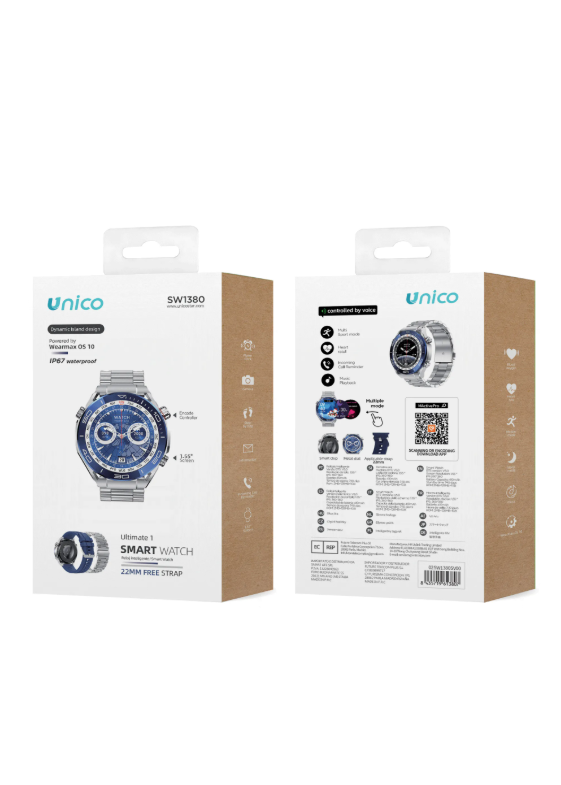 Smart Watch Ultimate Extraordinary Master Doppio Cinturino (Metallo + Silicone) CE
