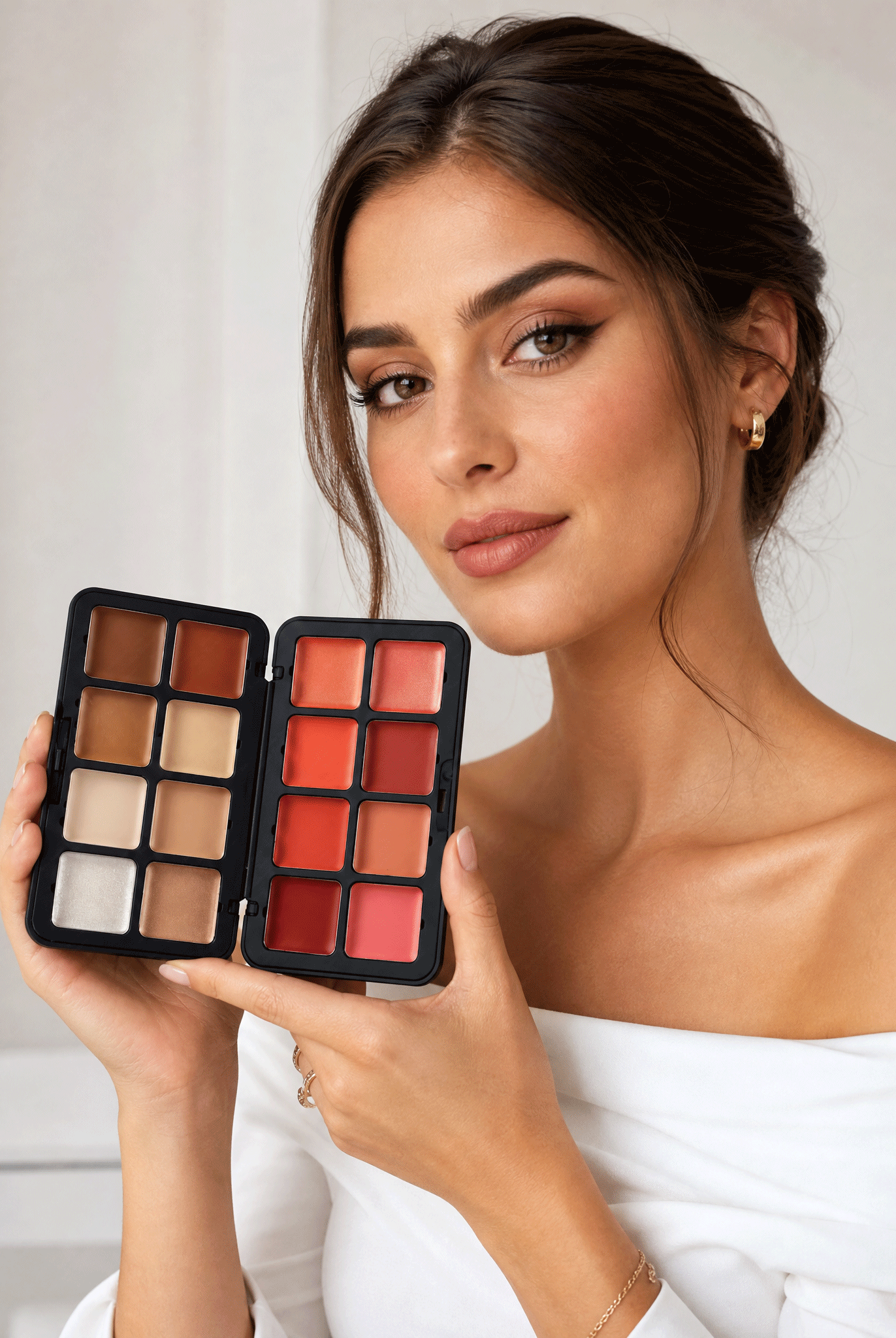 Blush & pó iluminador & contorno compacto 3 in 1