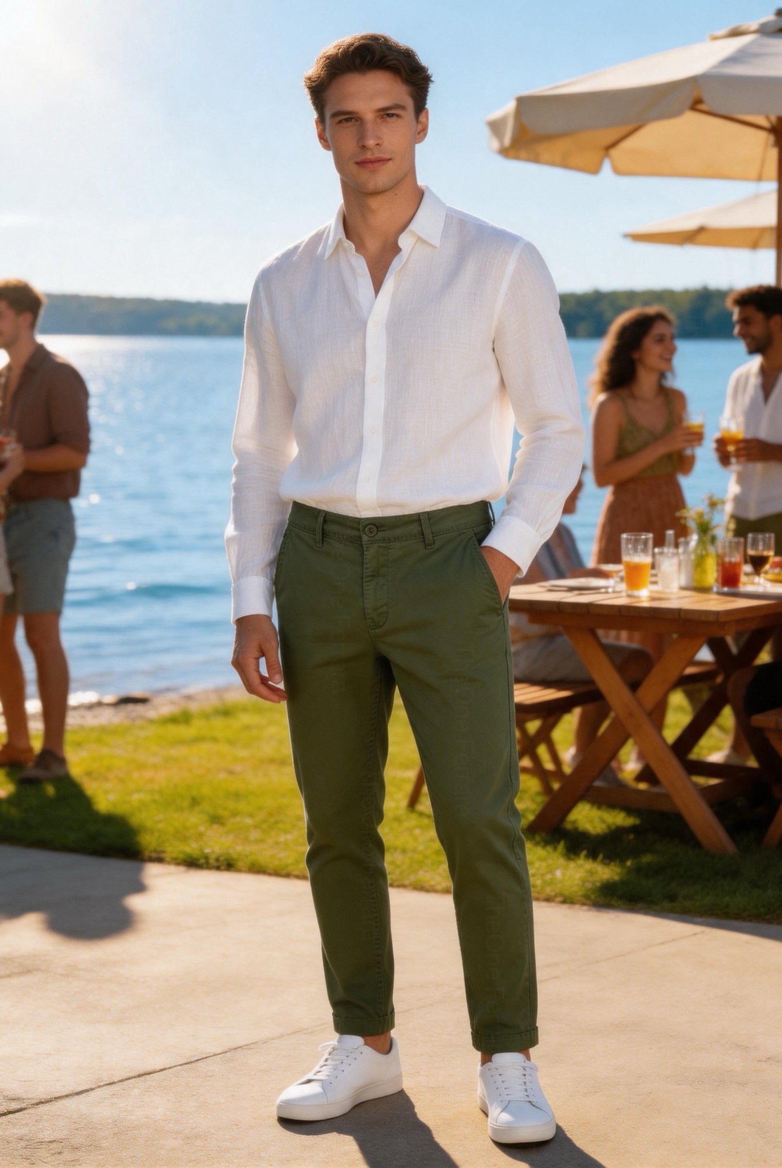 Pantaloni Chino Uomo in Cotone Elasticizzato Slim Fit 44-54 203