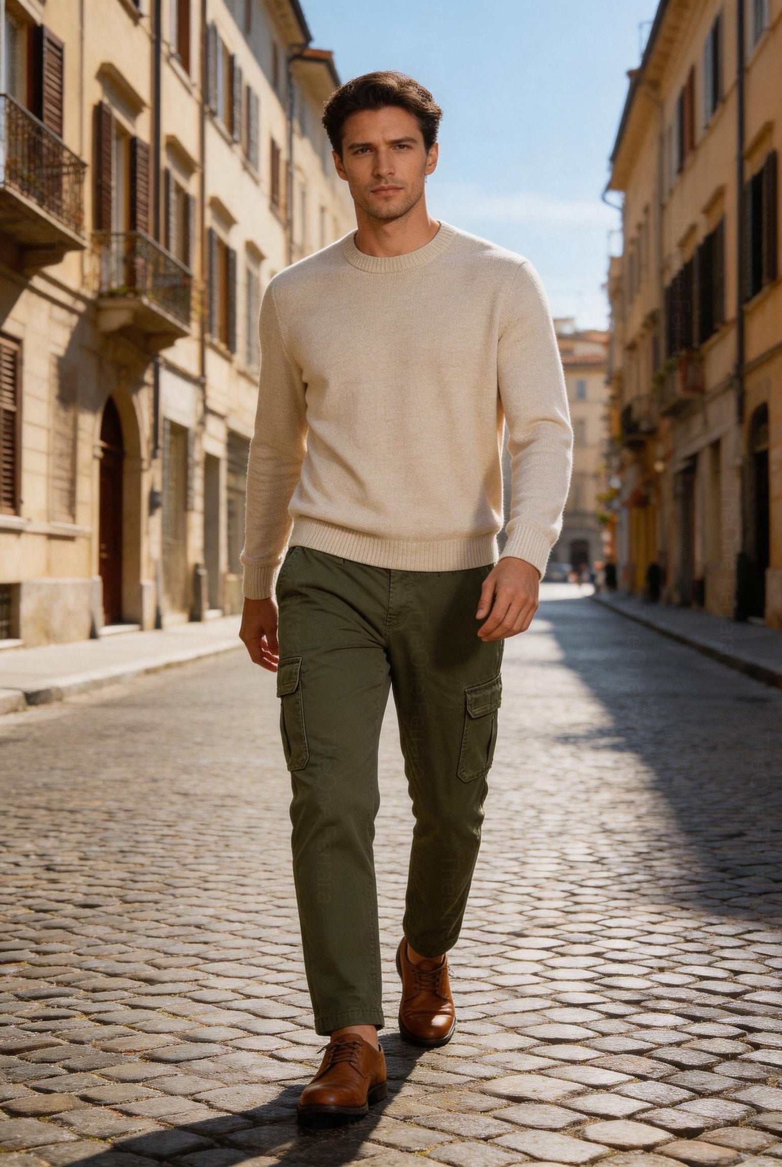 Pantaloni Cargo Uomo in Cotone Premium Regular Fit Autunno Inverno IT 46-60