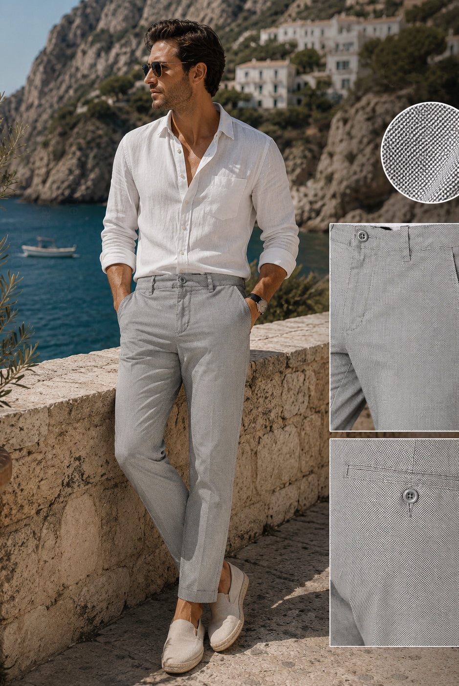 Pantaloni Chino Uomo Eleganti Casual Slim Fit