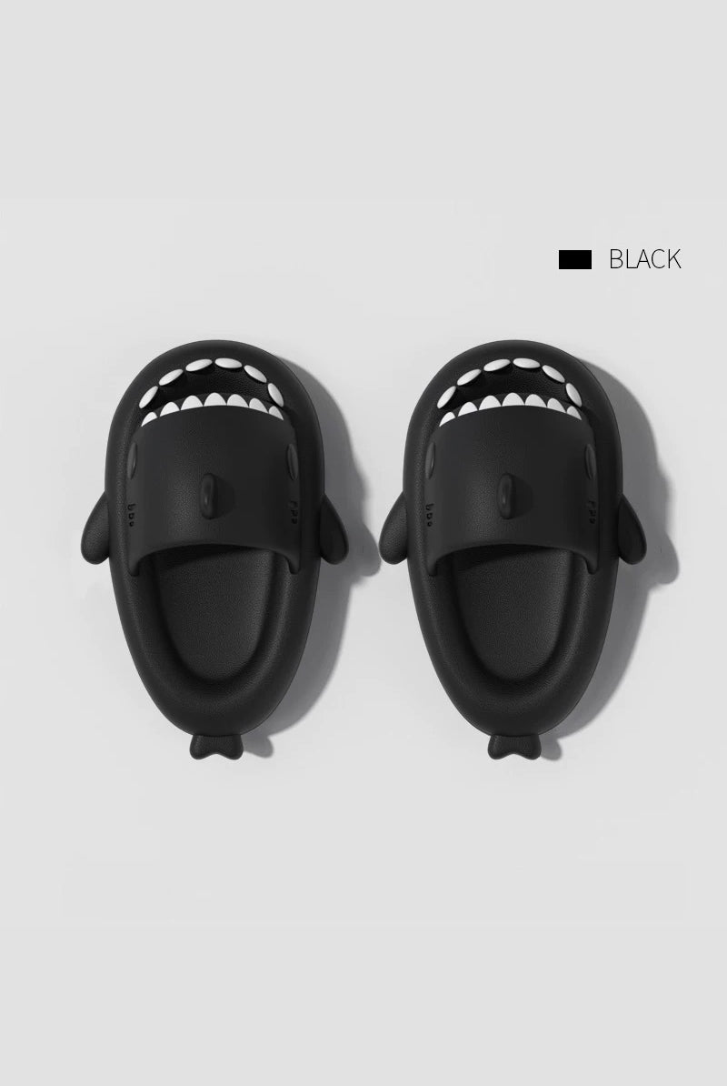 🦈 EXCREAT Ciabatte Uomo Antiscivolo con Design Squalo 2025 - Edizione Estiva Nero