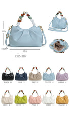 Borsa a mano con perle decorative e tracolla regolabile