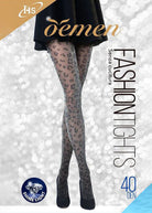 Collant con Stampa Leopardata con diamanti