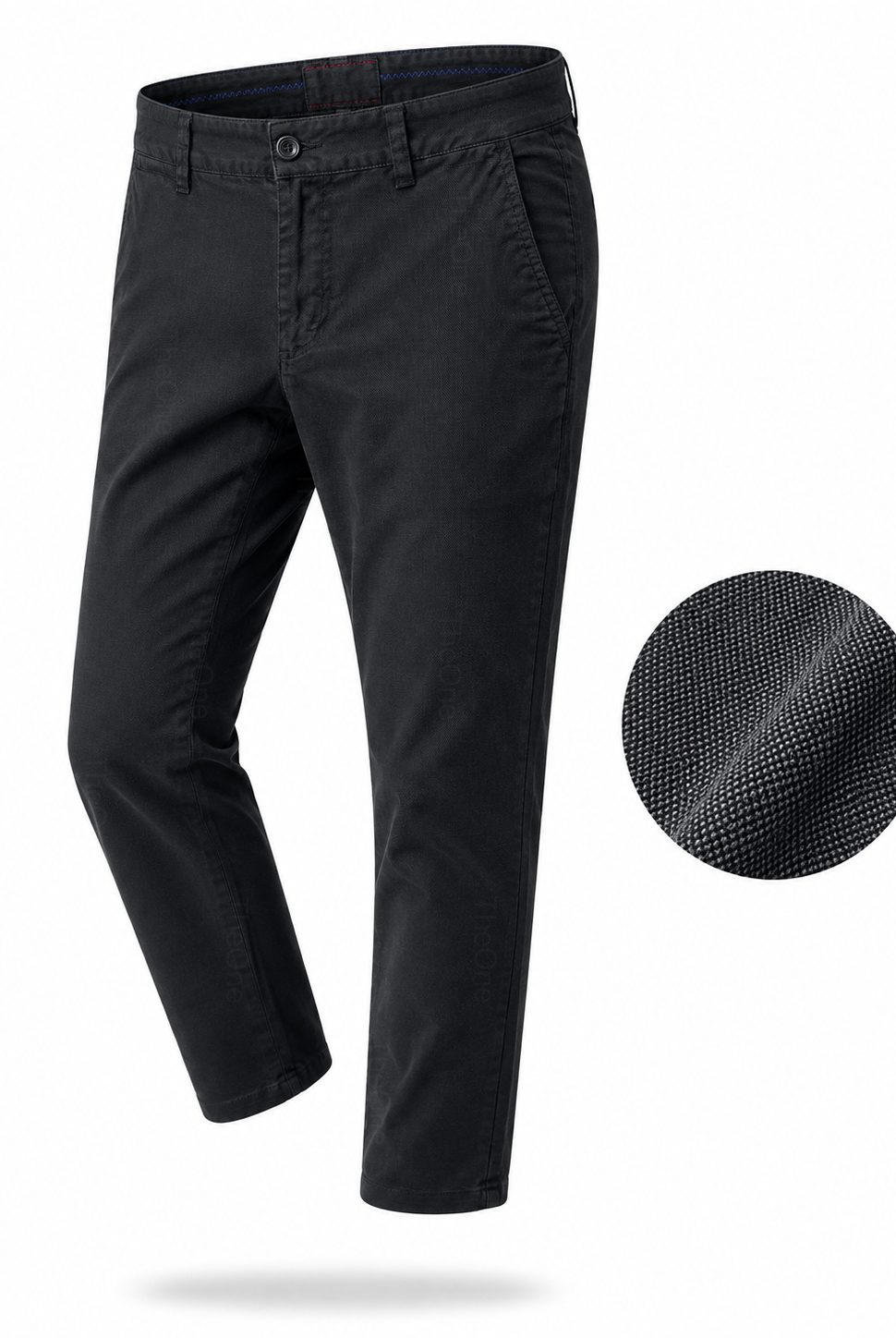 Pantaloni Chino Uomo Eleganti Casual Slim Fit Nero