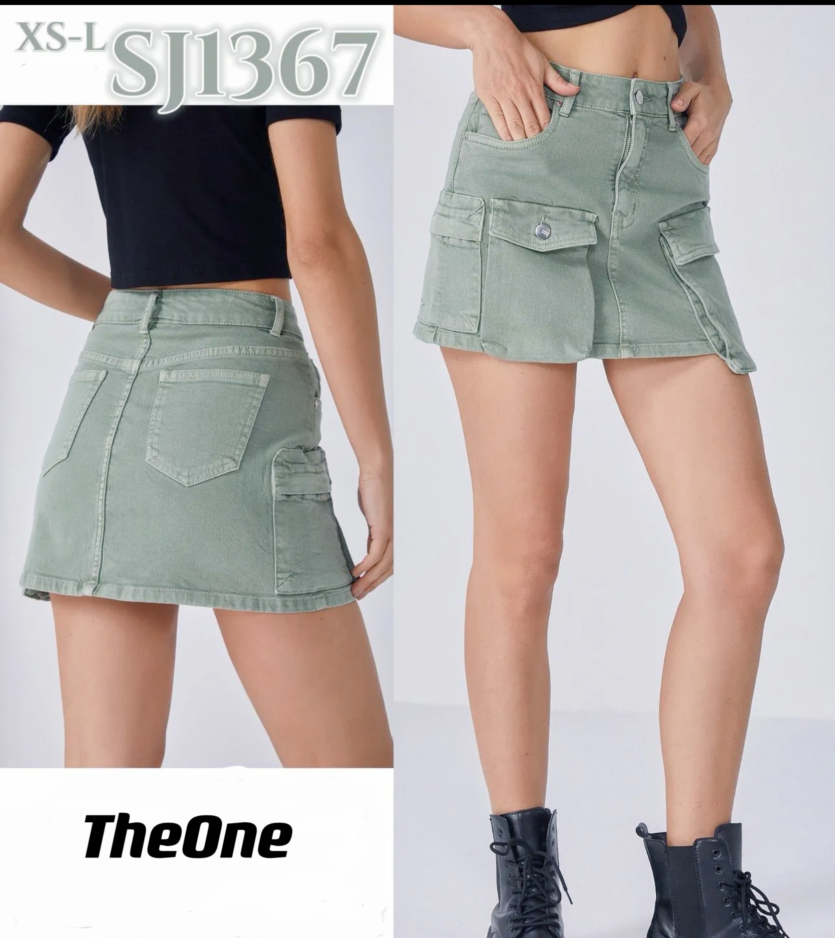 Gonna in denim con tasche