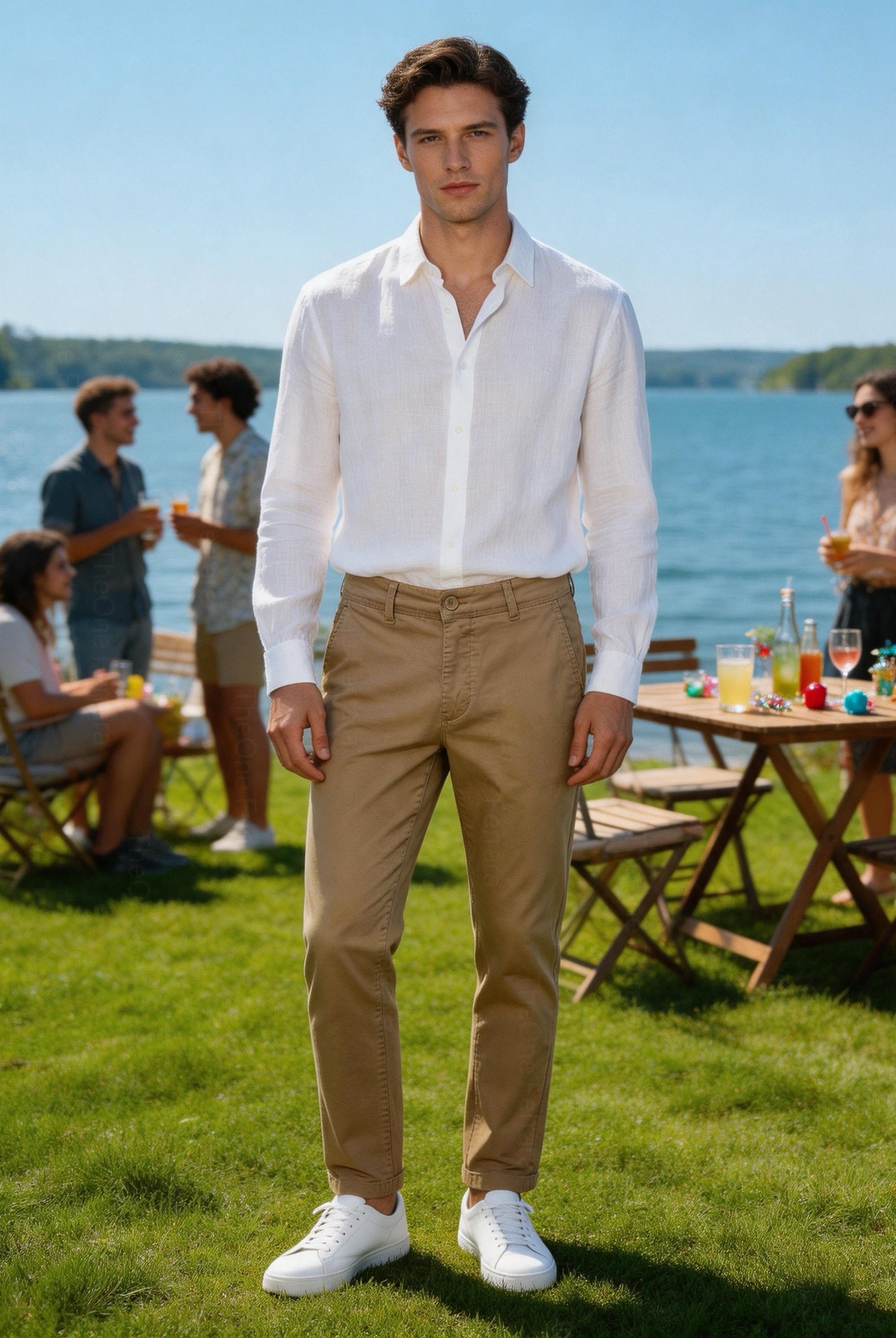 Pantaloni Chino Uomo in Cotone Elasticizzato Slim Fit 44-54 203