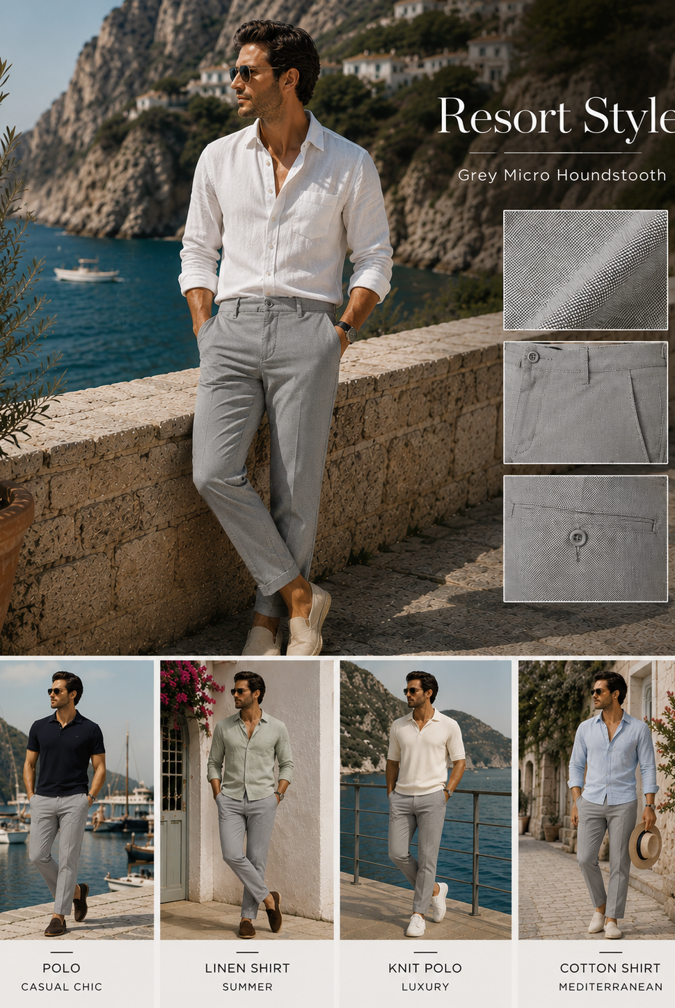 Pantaloni Chino Uomo Eleganti Casual Slim Fit