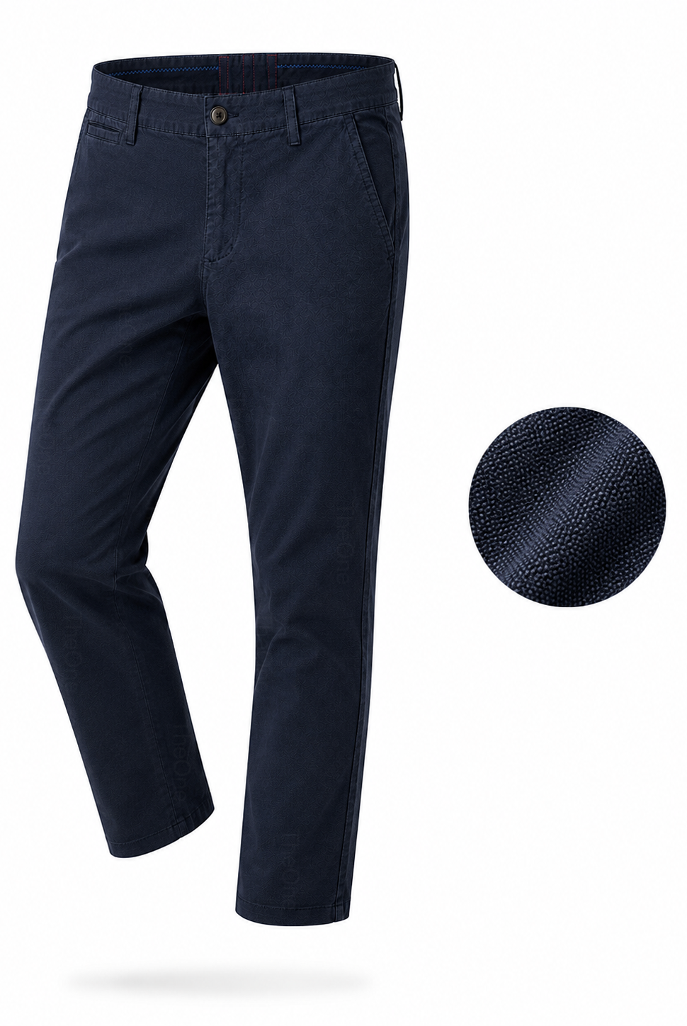 Pantaloni Chino Uomo Eleganti Casual Slim Fit Blue notte