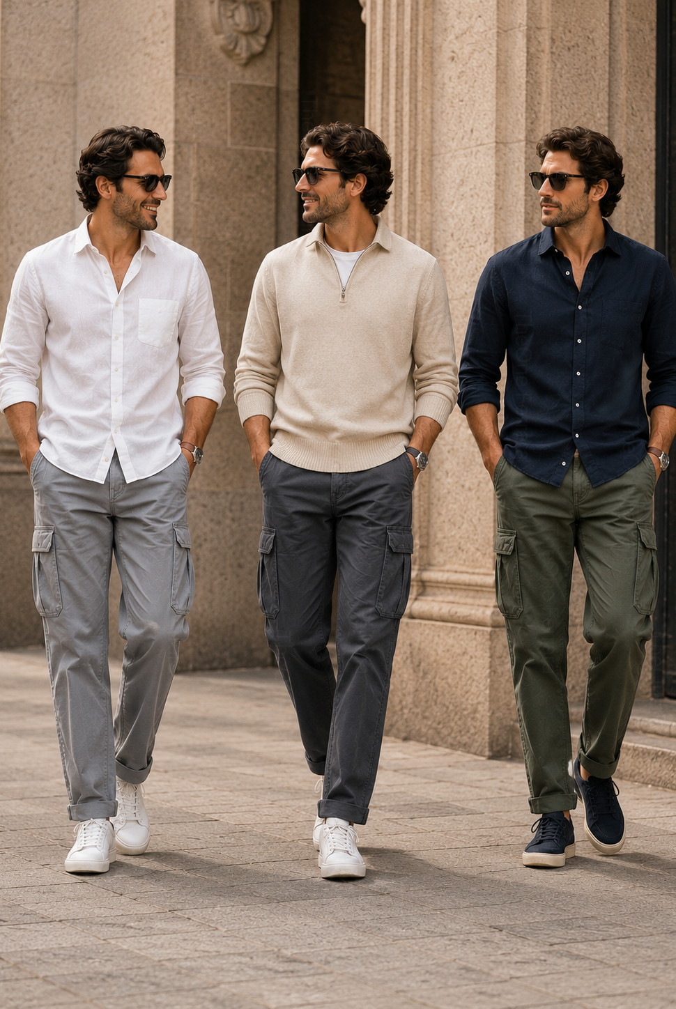 Pantaloni Cargo Uomo in Cotone Premium Regular Fit Autunno Inverno IT 46-60