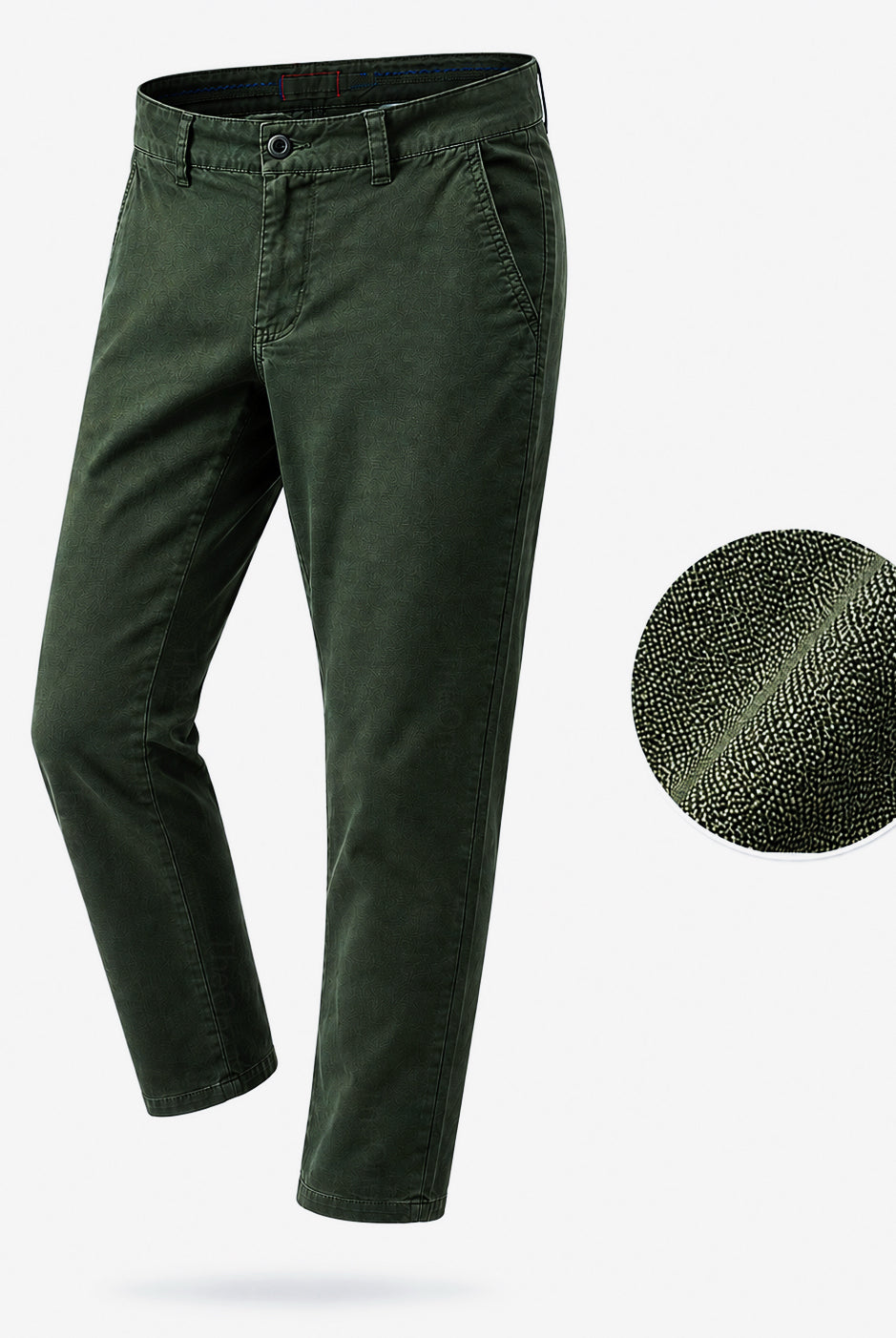 Pantaloni Chino Uomo Eleganti Casual Slim Fit Verde.Bottiglia
