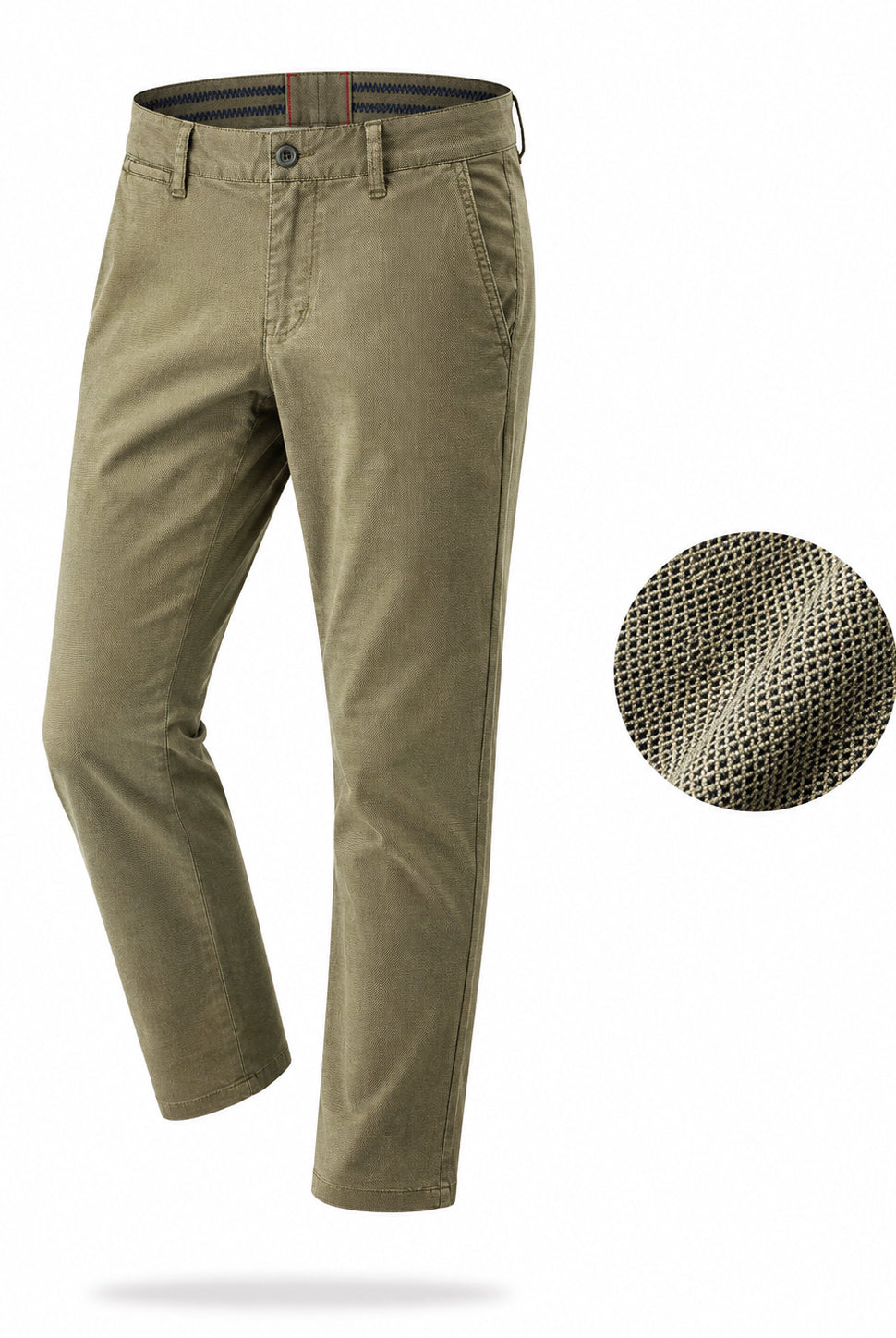 Pantaloni Chino Uomo Eleganti Casual Slim Fit Miele