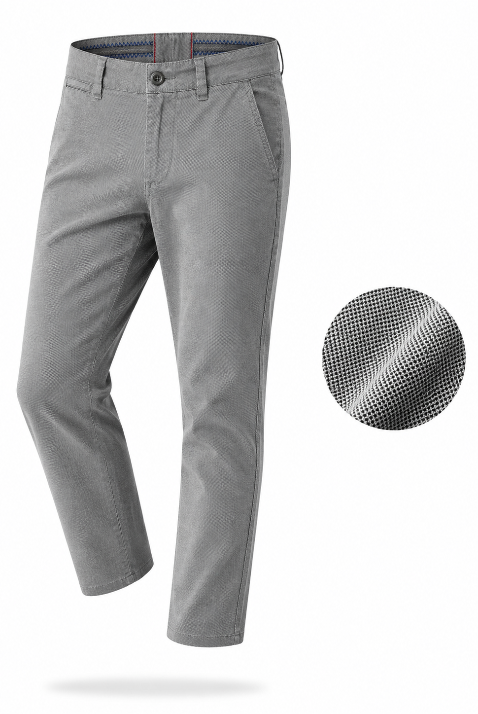 Pantaloni Chino Uomo Eleganti Casual Slim Fit Grigio Gumo