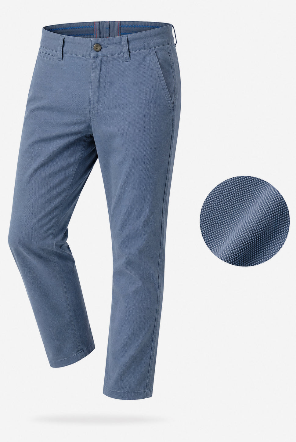 Pantaloni Chino Uomo Eleganti Casual Slim Fit blu.jeans