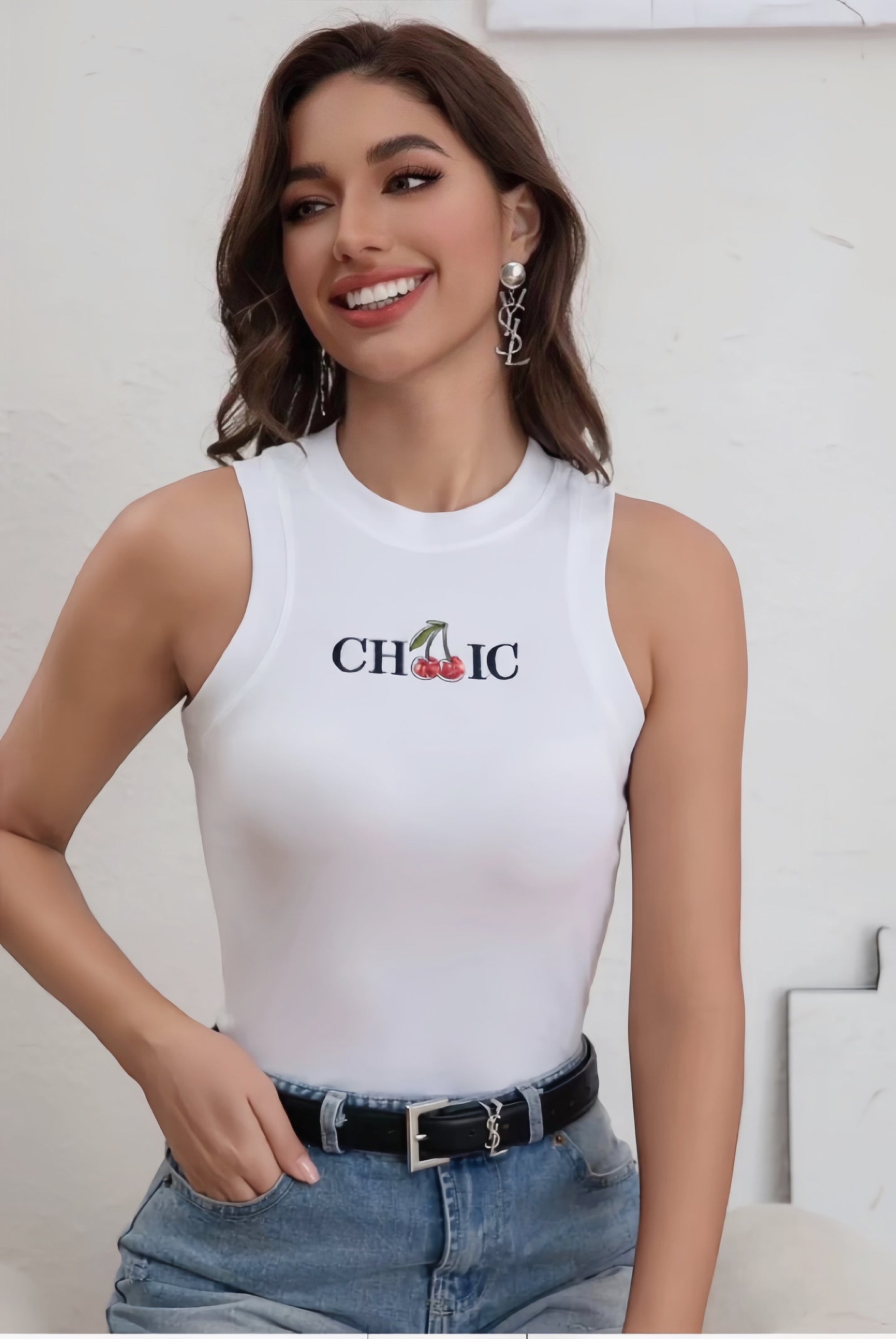 Gilet con ricamo ciliegie 🍒