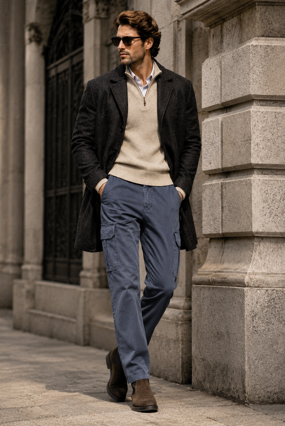 Pantaloni Cargo Uomo in Cotone Premium Regular Fit Autunno Inverno IT 46-60