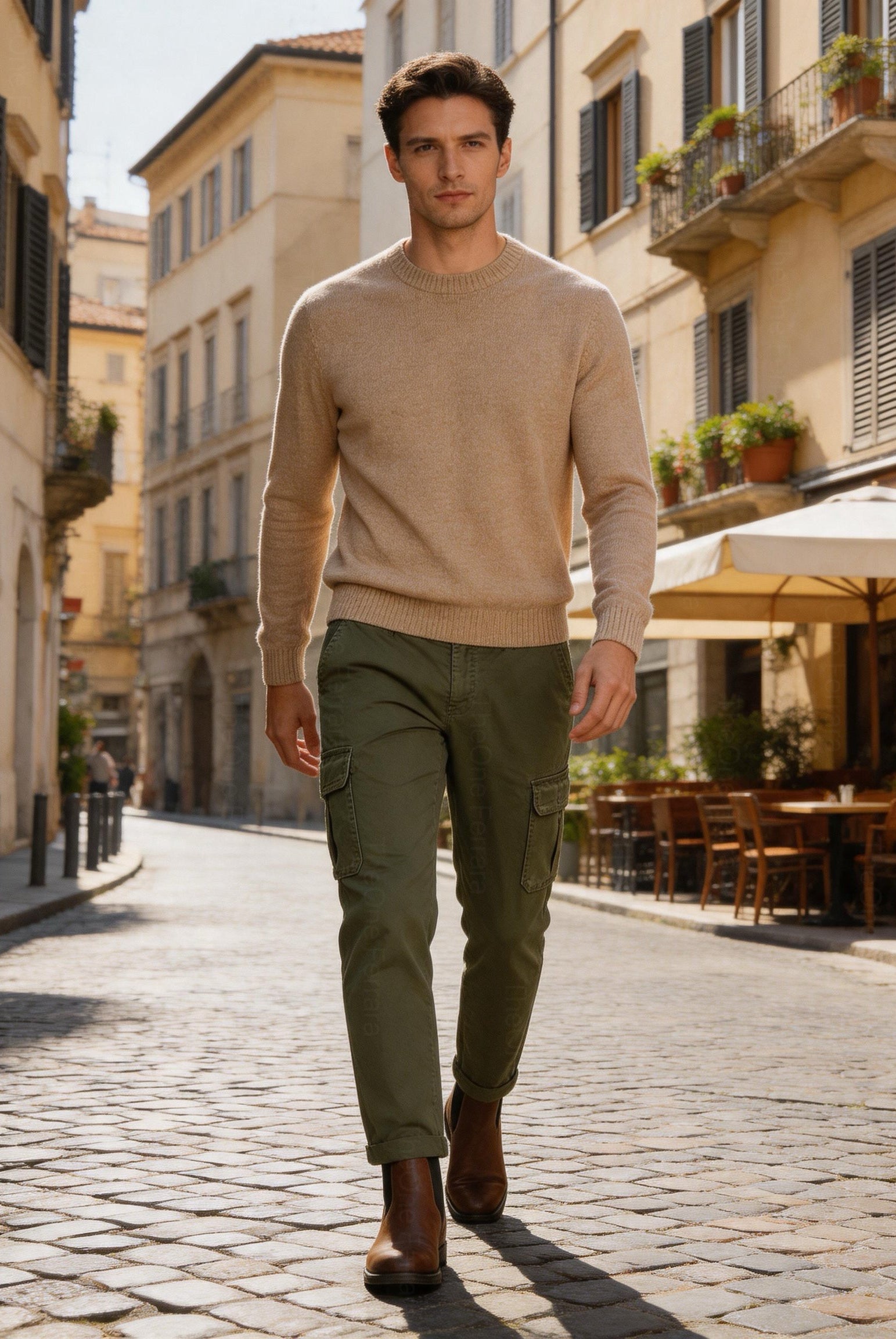 Pantaloni Cargo Uomo in Cotone Premium Regular Fit Autunno Inverno IT 46-60