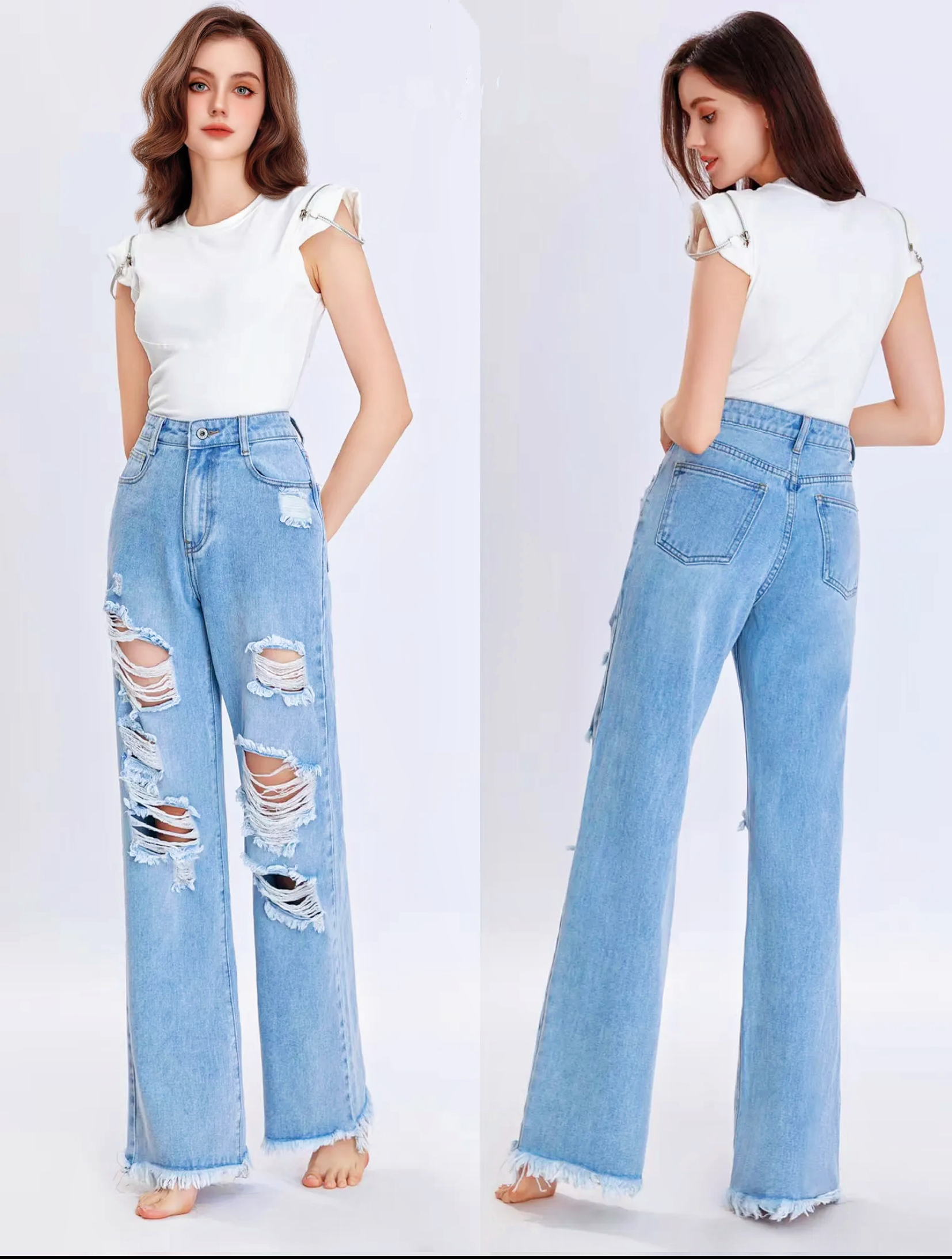 jeans elasticizzati strappati