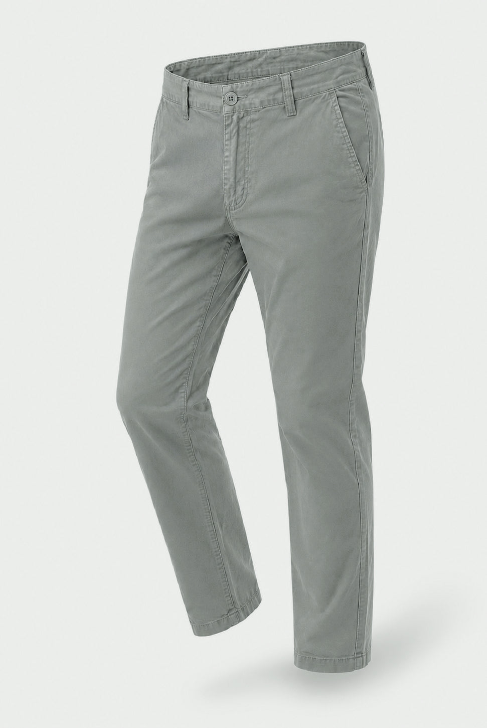 Pantaloni Chino Uomo in Cotone Elasticizzato Slim Fit 44-54 203 Grigio Fumo