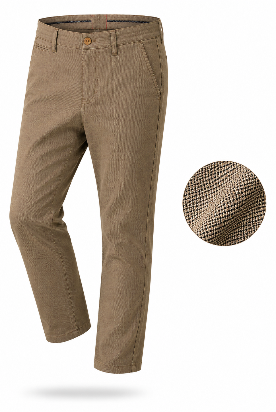 Pantaloni Chino Uomo Eleganti Casual Slim Fit Senap