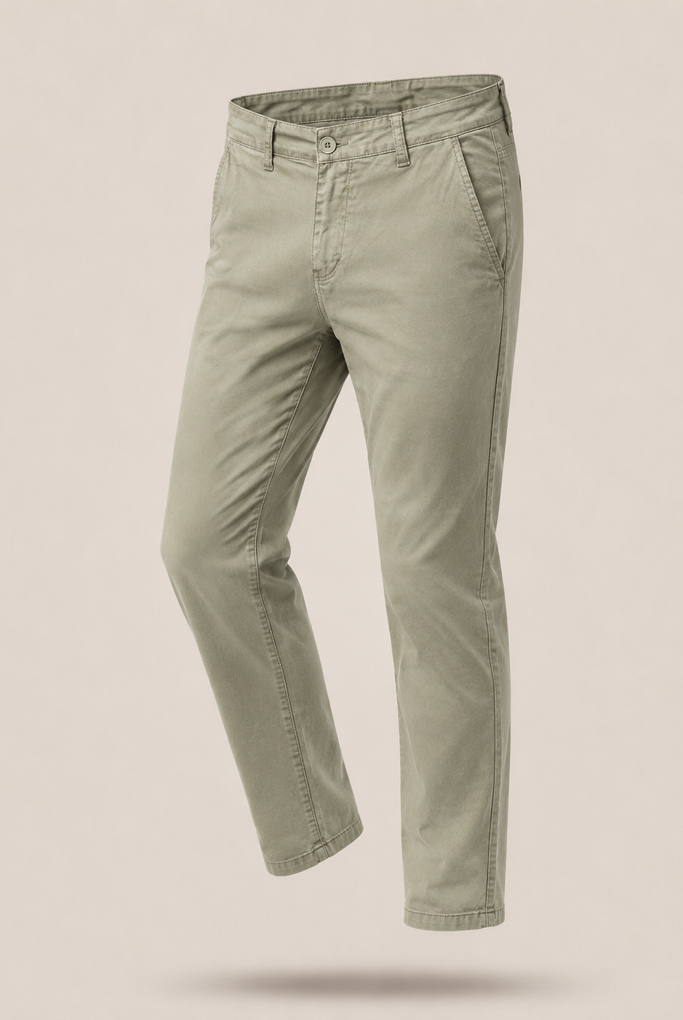 Pantaloni Chino Uomo in Cotone Elasticizzato Slim Fit 44-54 203 Beige