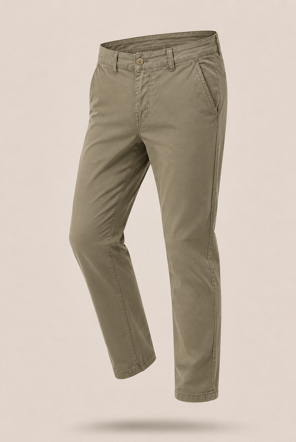 Pantaloni Chino Uomo in Cotone Elasticizzato Slim Fit 44-54 203 Tortora