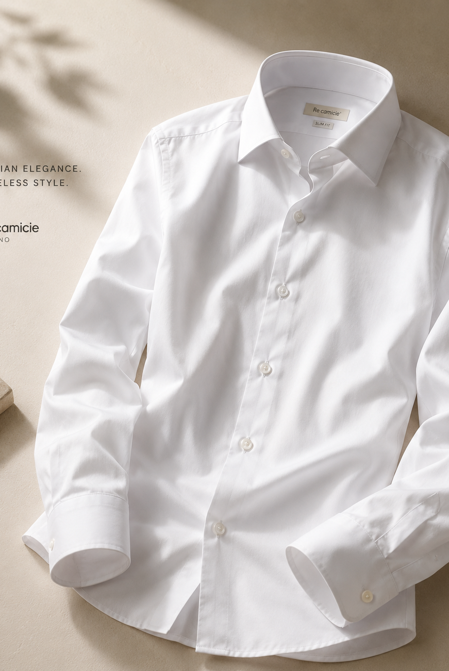 Camicia Uomo Bianca Slim Fit in Cotone Elasticizzato – Elegante Business Casual 2620