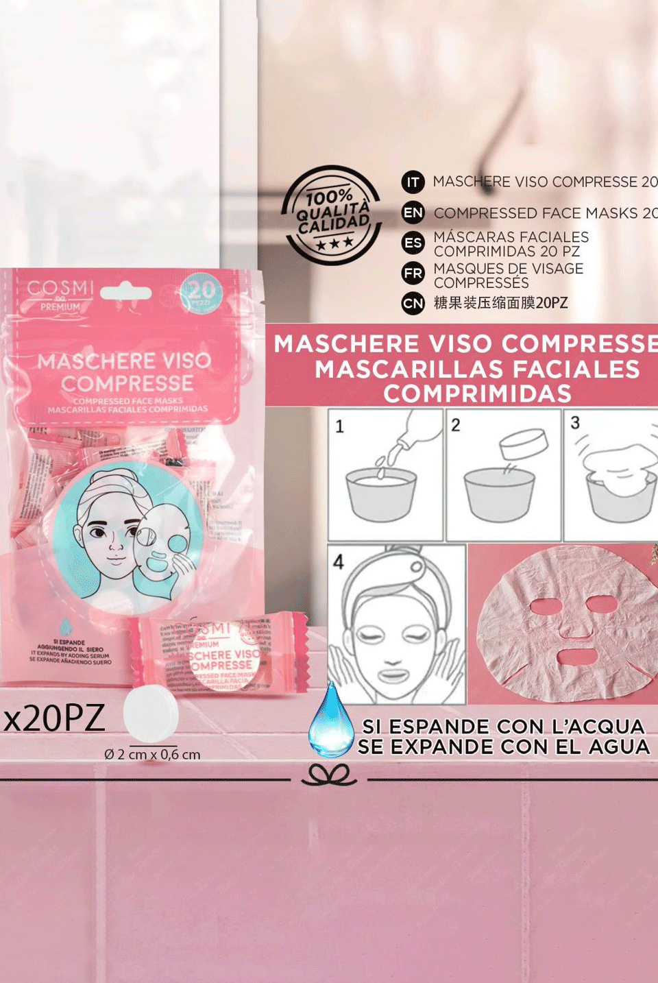 Maschere compresse 20pz candy