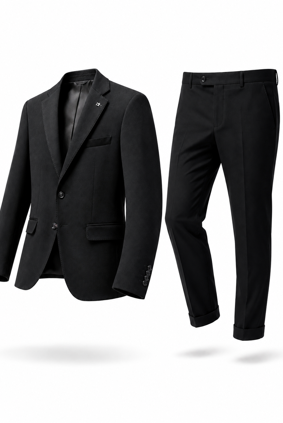 Abito Uomo Slim Fit Made in Italy 2 Pezzi – Tessuto Elasticizzato Nero