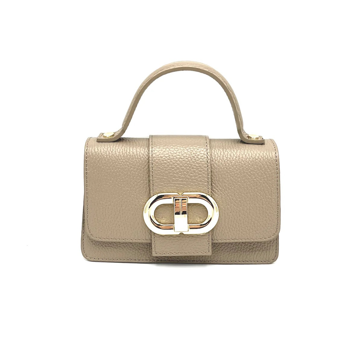 Genuine leather shoulder bag, MINI size, made in Italy, art. 112413 Beigi