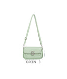 Elegant Small Shoulder Bag with Adjustable Strap & Metal Logo Verde