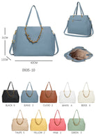 Borsa tote capiente con catena decorativa e tracolla regolabile