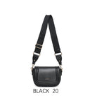 Borsa a sella vintage con tracolla larga regolabile Nero