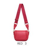 Borsa a sella vintage con tracolla larga regolabile Rosso