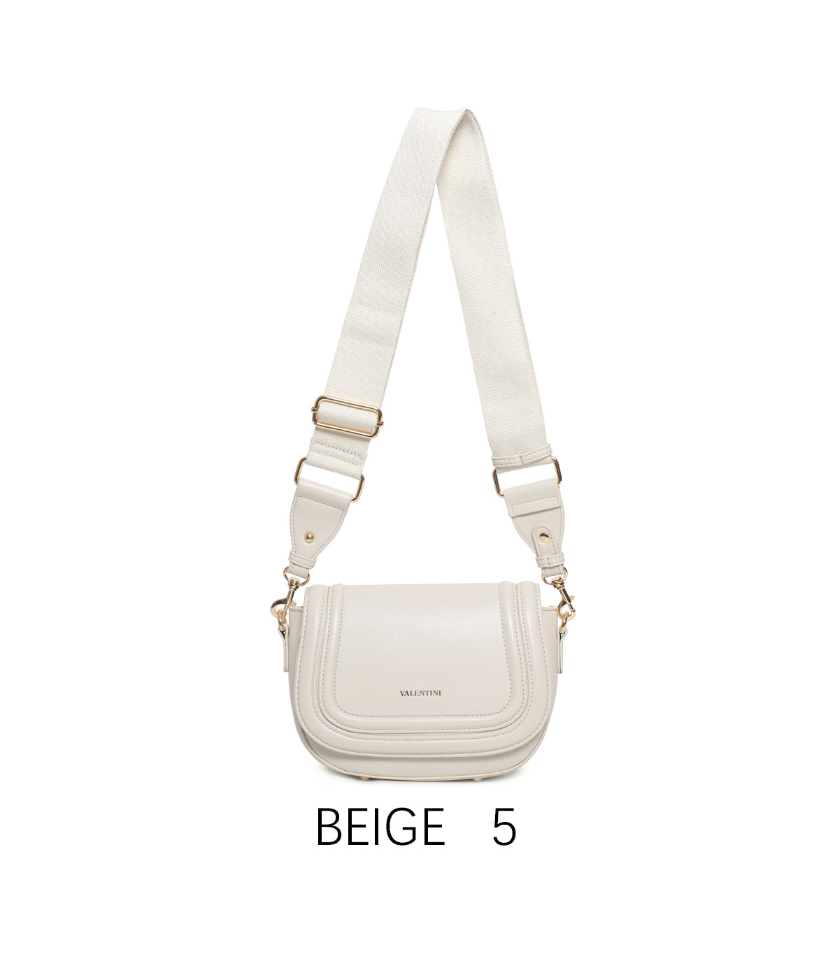 Borsa a sella vintage con tracolla larga regolabile Beige