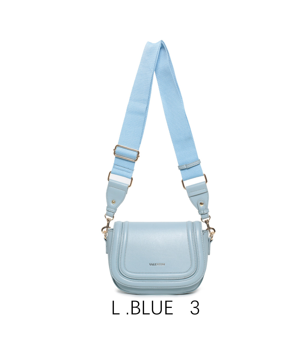 Borsa a sella vintage con tracolla larga regolabile Azzurro cielo