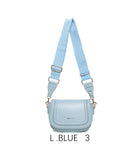 Borsa a sella vintage con tracolla larga regolabile Azzurro cielo