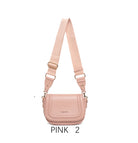 Borsa a sella vintage con tracolla larga regolabile Rosa