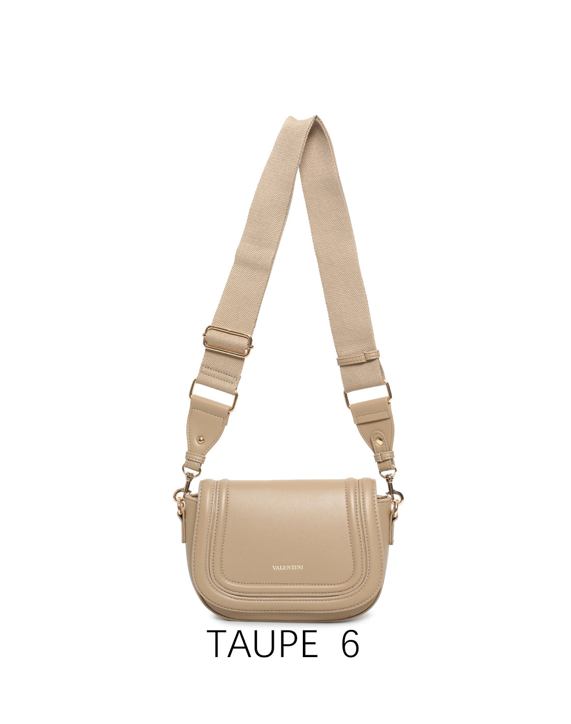Borsa a sella vintage con tracolla larga regolabile Taupe