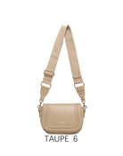 Borsa a sella vintage con tracolla larga regolabile Taupe