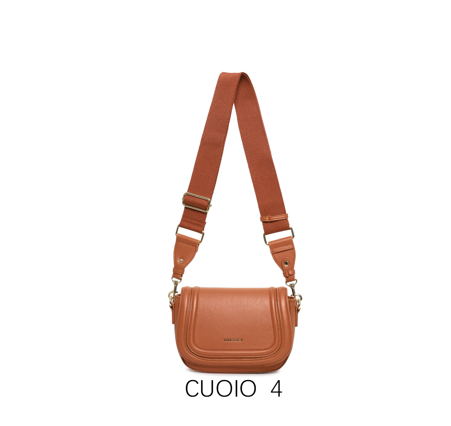 Borsa a sella vintage con tracolla larga regolabile Marrone