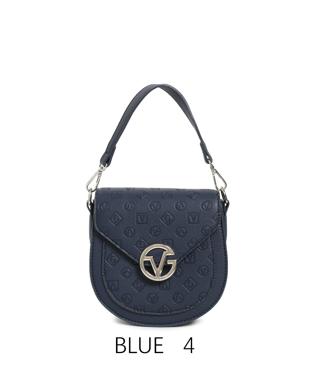 Borsa a sella vintage con logo in rilievo e tracolla regolabile b lu