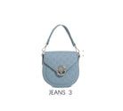 Borsa a sella vintage con logo in rilievo e tracolla regolabile Jeans