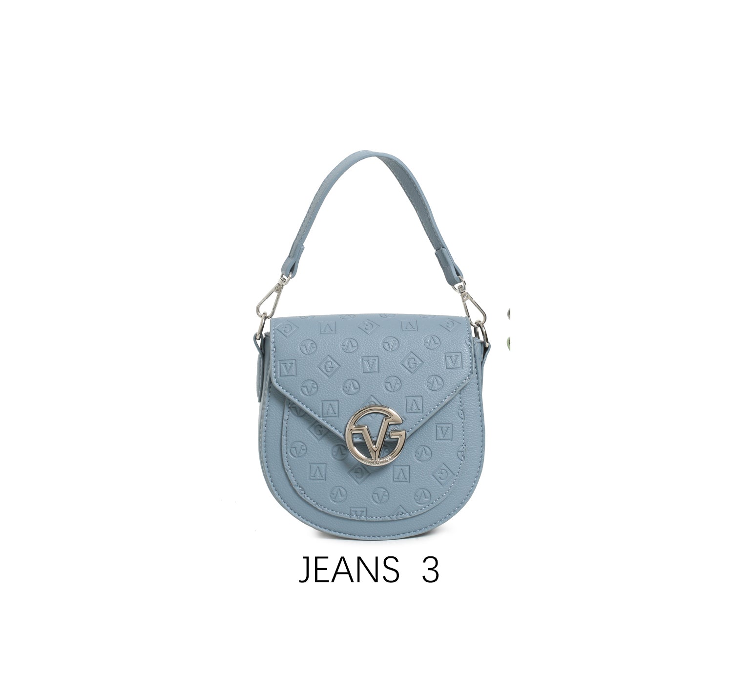 Borsa a sella vintage con logo in rilievo e tracolla regolabile Jeans